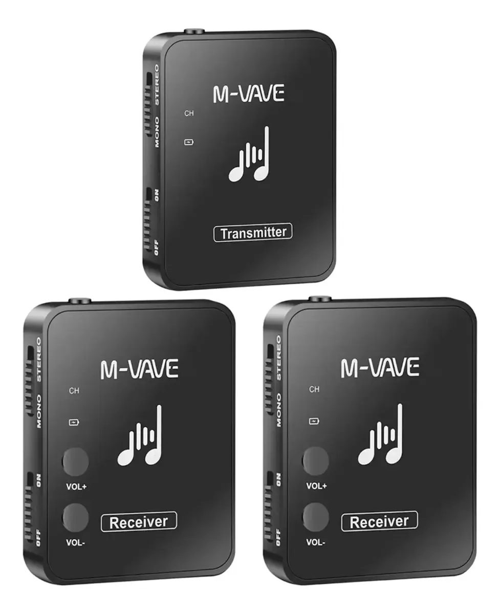 Transmissão com 2* receptores de monitor de fone de ouvido sem fio M-vave 30m