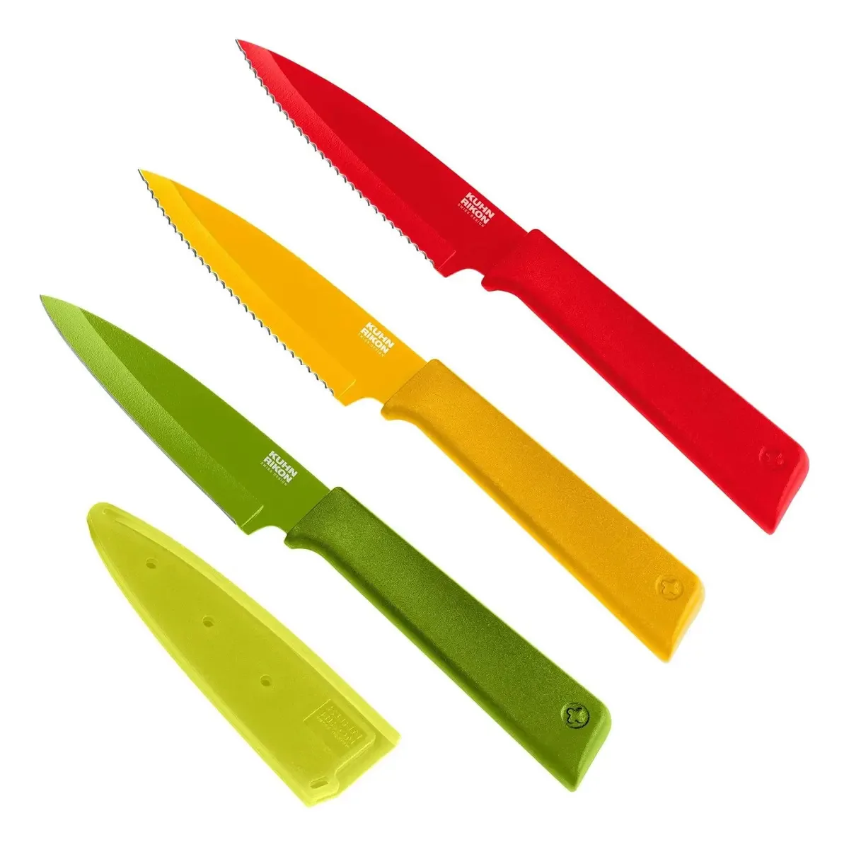 Facas de descascar antiaderentes retas Kuhn Rikon Colori+