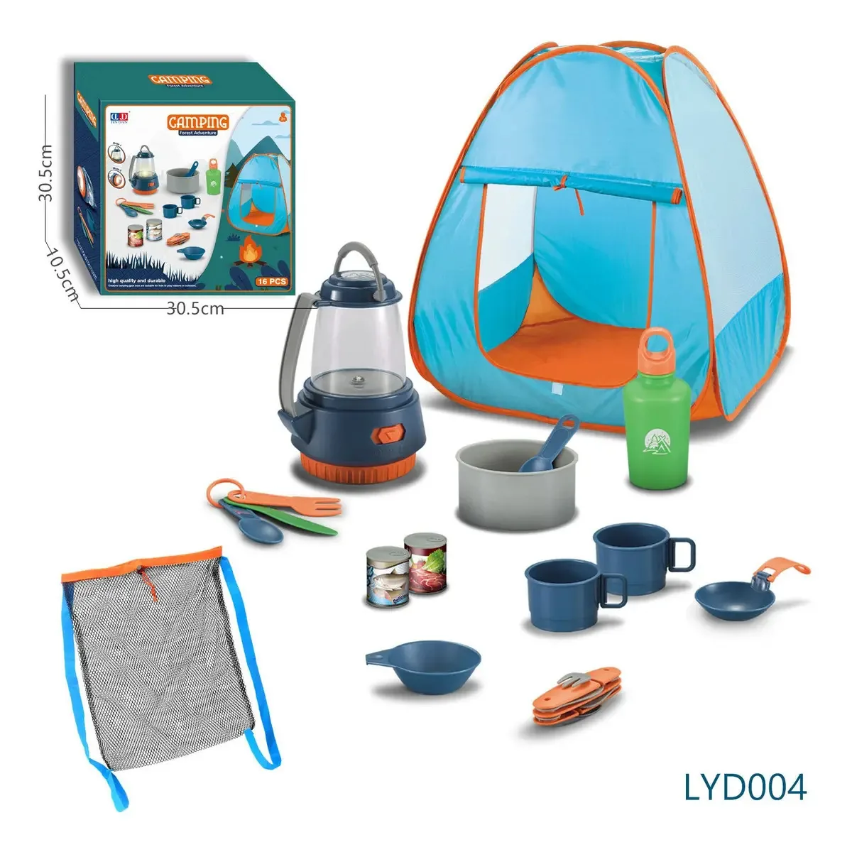 Conjunto de tendas de praia para acampamento e brinquedos de cozinha para piquenique
