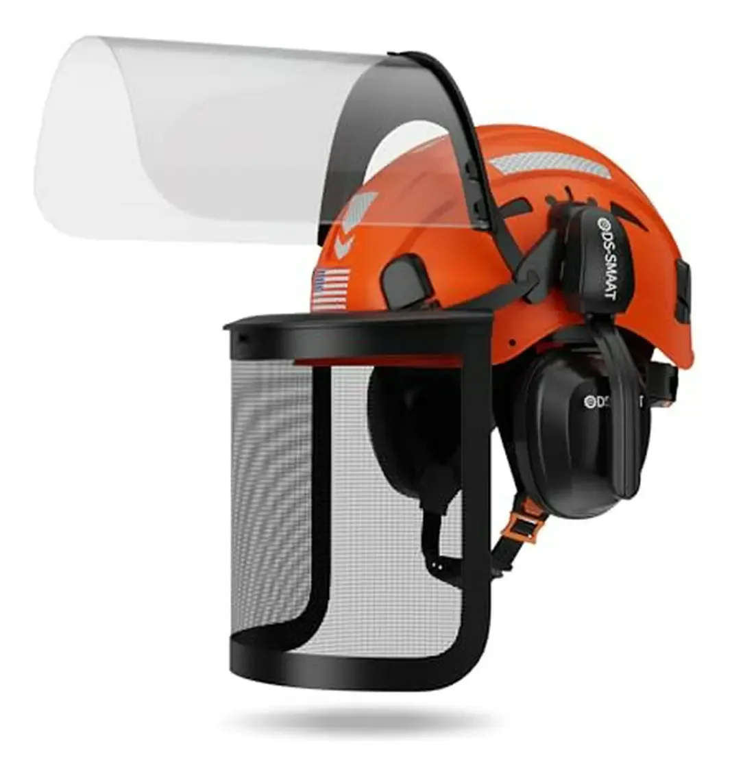 Kit de capacete florestal 4 em 1 DS-Smaat com viseira dupla, M