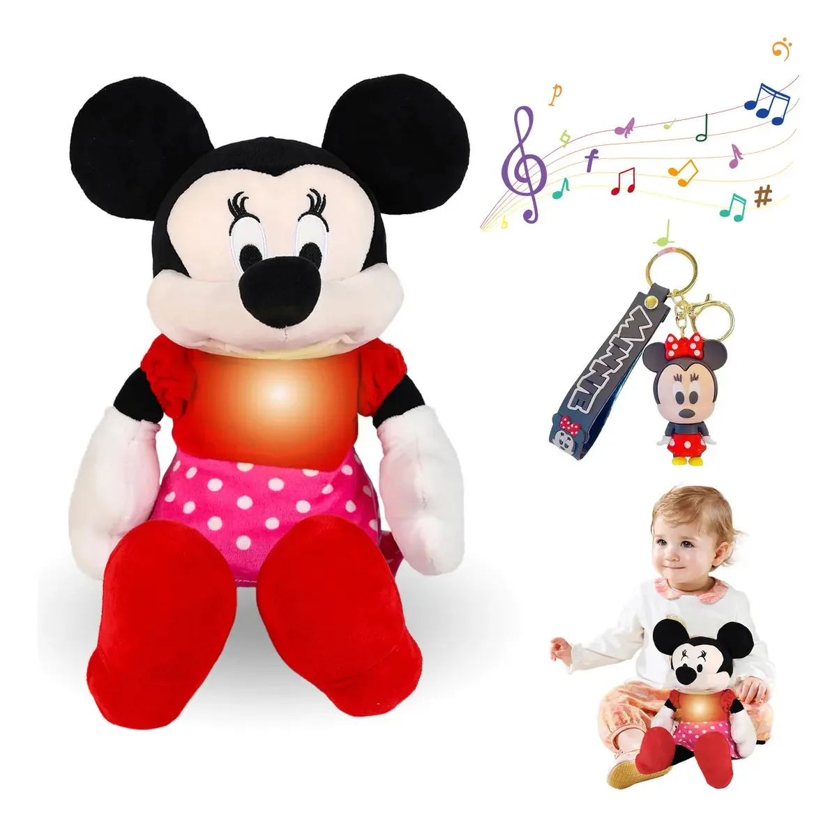Ldnesd Breathe Minnie, Cure Anxiety Koala Dreams, Teddy Bear, Breathe Stitch com música e luzes, Cure a ansiedade, Exercícios respiratórios com música
