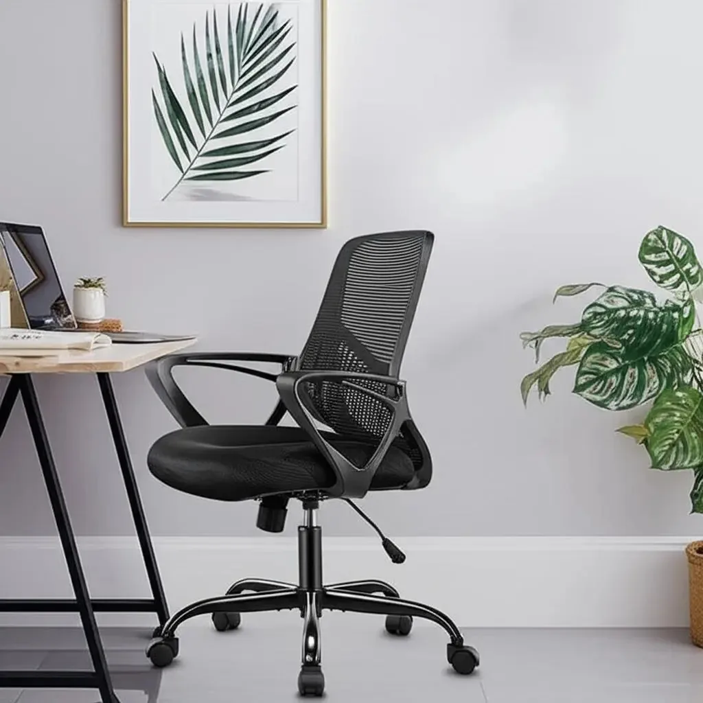 Apoios de braços fixos ergonômicos Jhk para mesa de escritório, cor preta