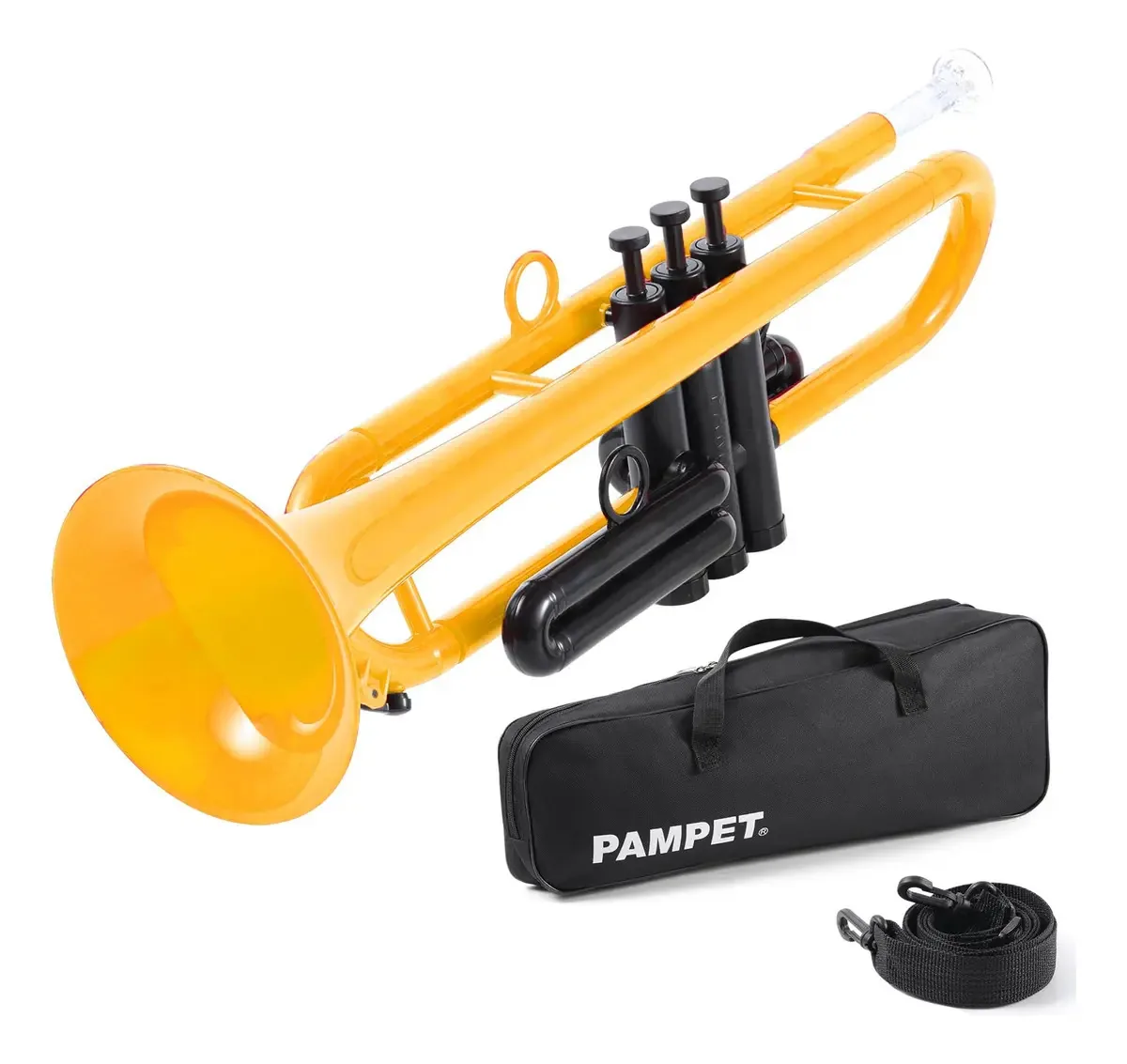 Trompete profissional de plástico amarelo 7c 3c Ews
