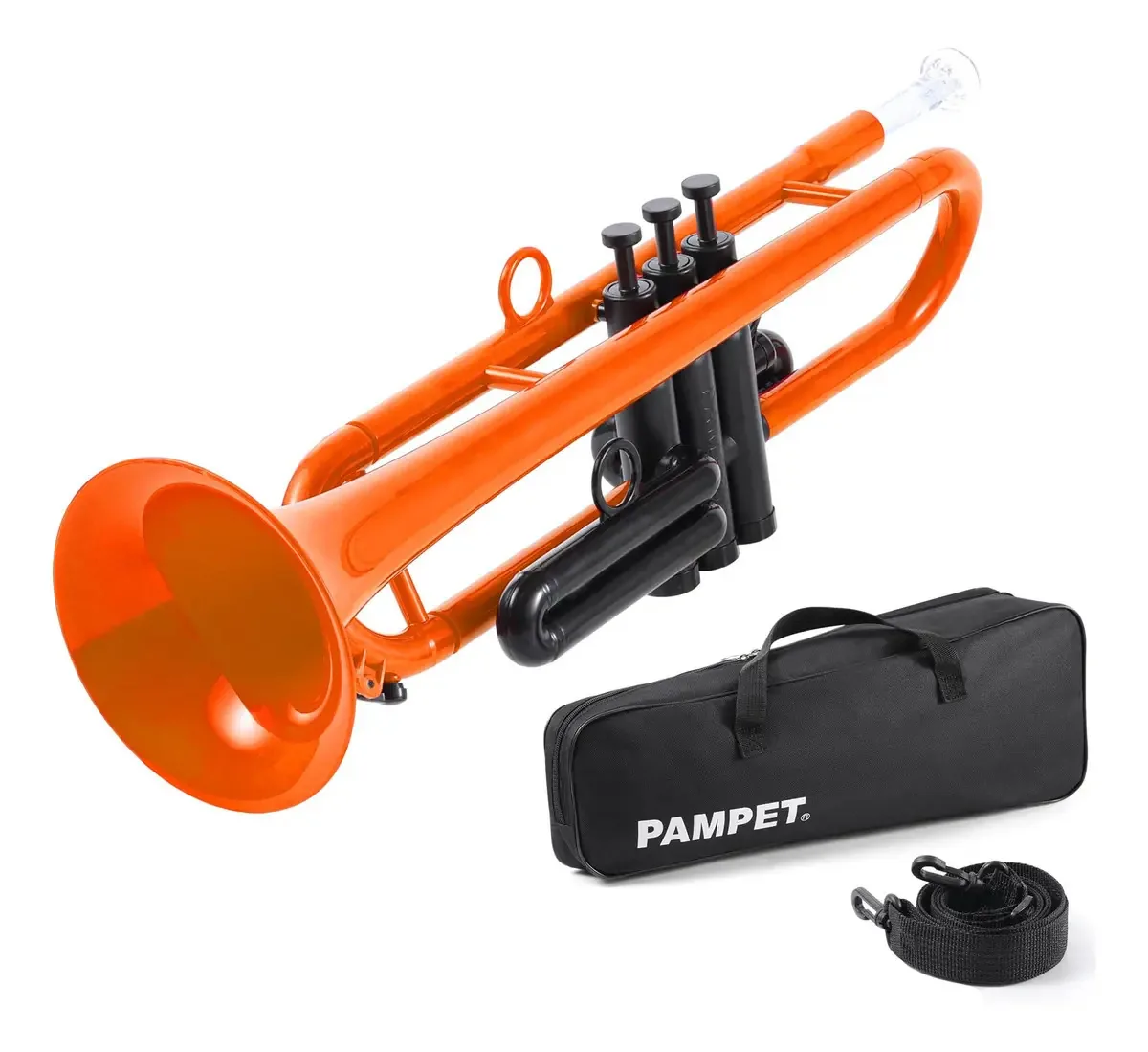 Trompete profissional de plástico laranja Bb Pampet 0,84 kg