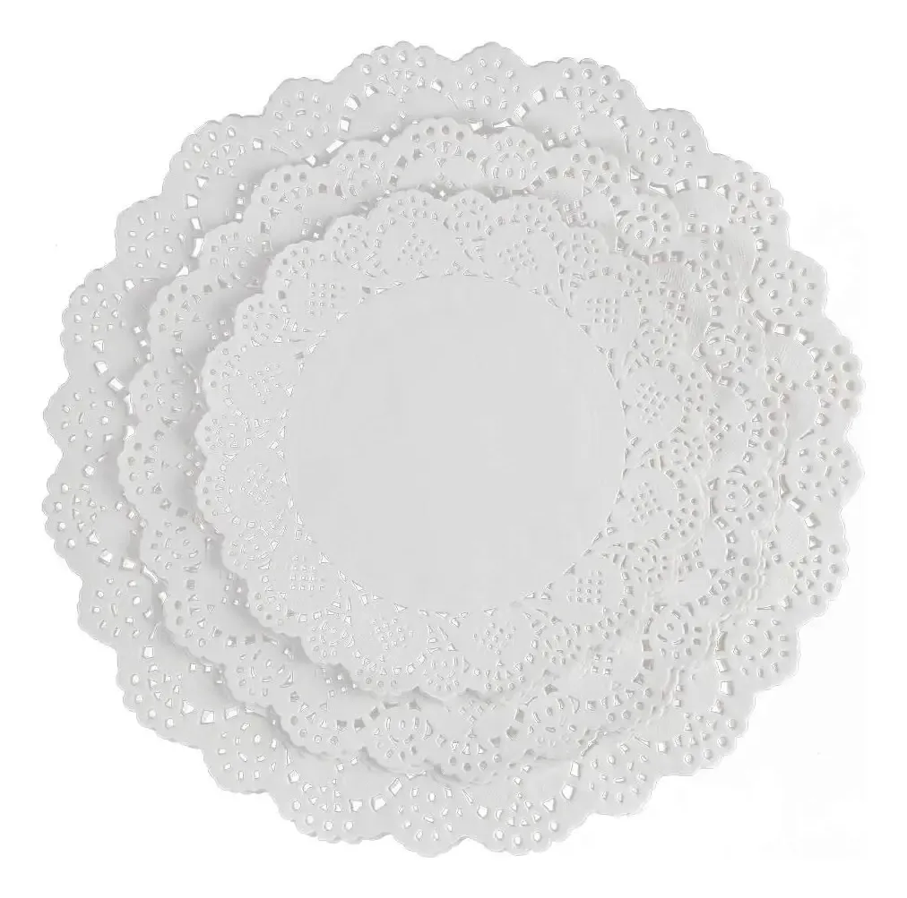Toalhas de mesa de papel Blandas, tapetes de renda, mesa redonda de doces