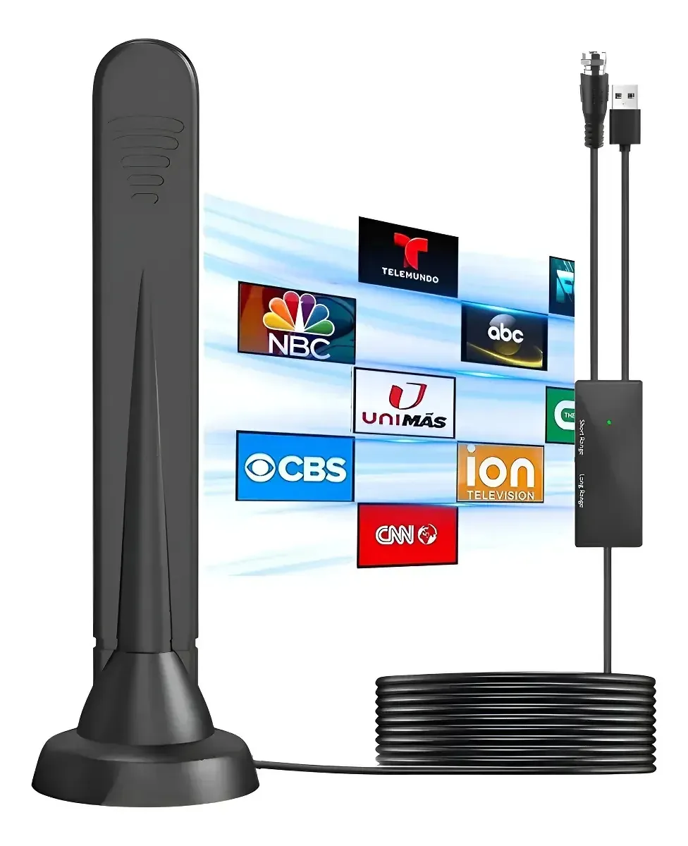 Antena de TV digital interna 4k 1080p Hdtv, antenas de TV internas HD amplificadas, antena de televisão aberta digital HD que recebe canais de TV a cabo