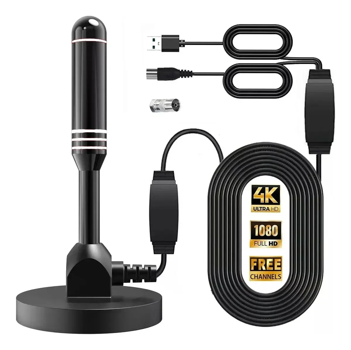 Antenas de TV digital HDTV internas Qzgyoool, antena 4k 1080p, antena digital interna com amplificador de sinal