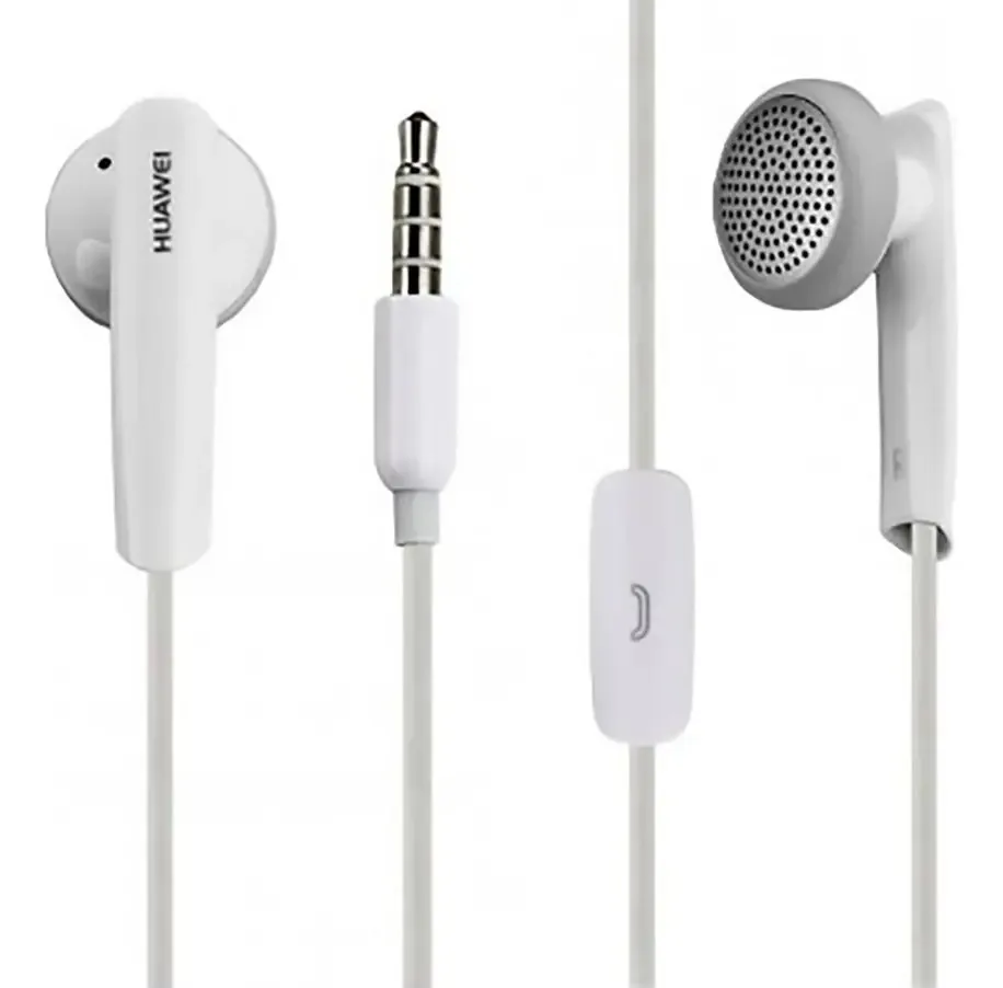 Fones de ouvido viva-voz Huawei de 3,5 mm com microfone branco