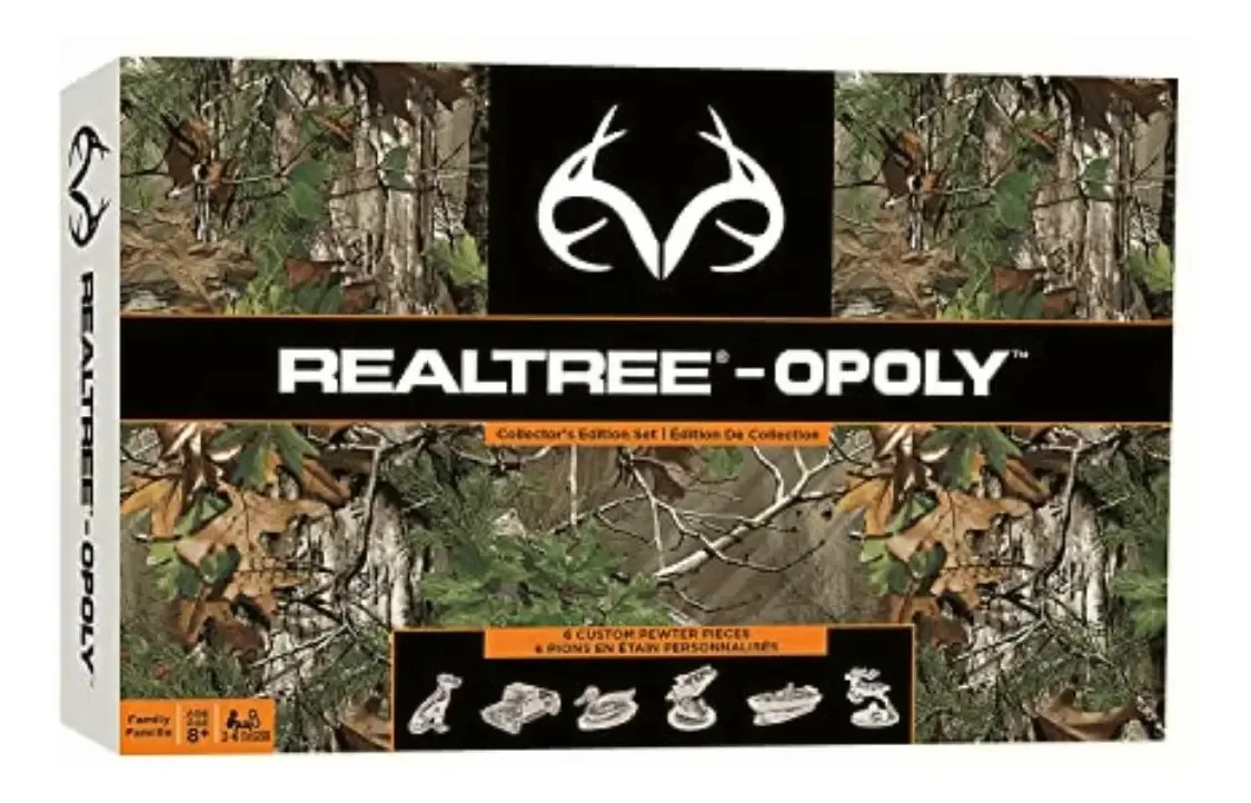 Jogo de tabuleiro Masterpieces Realtree Opoly, conjunto de edição