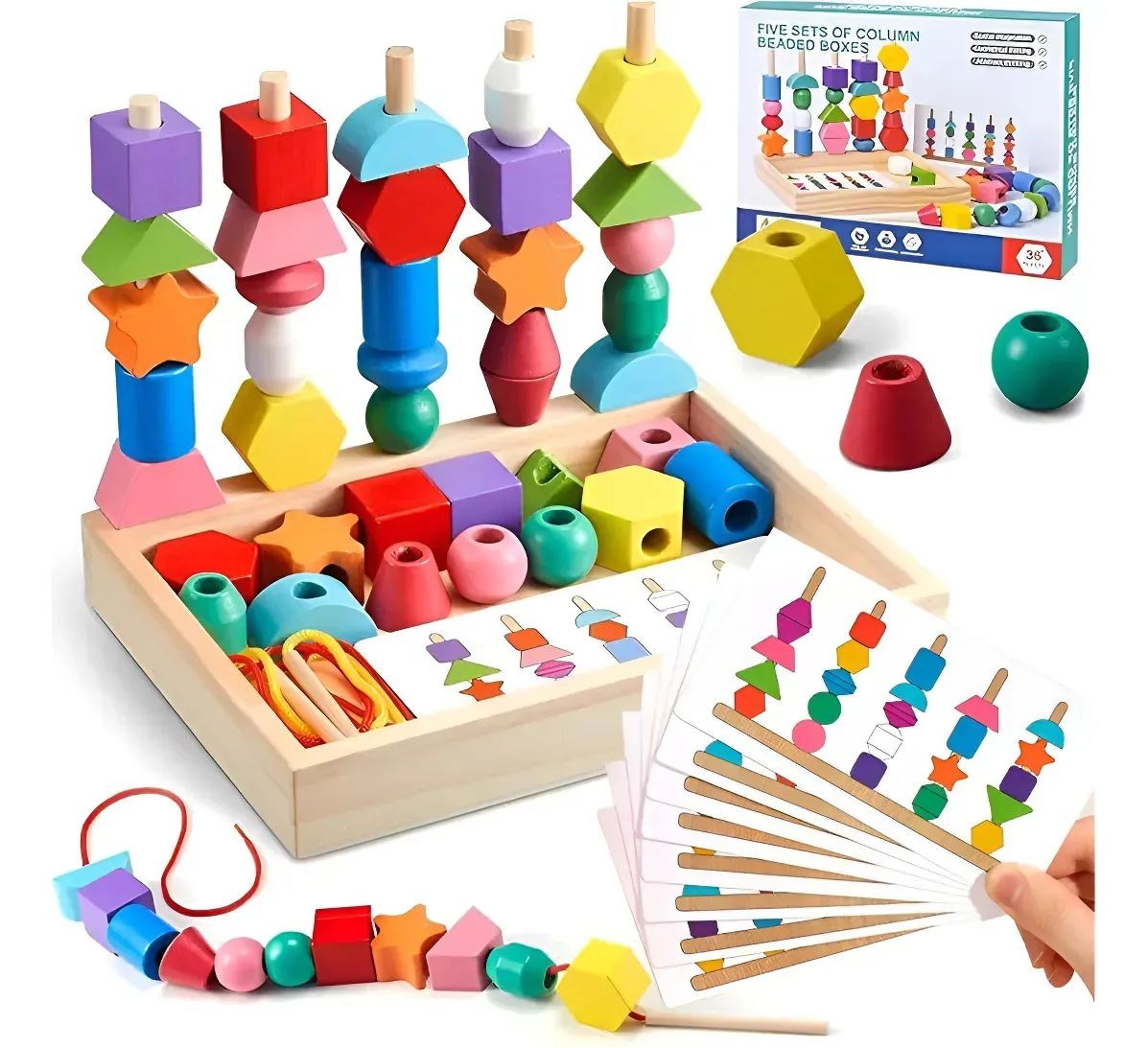 Brinquedos de sequenciamento de miçangas Montessori, presentes infantis
