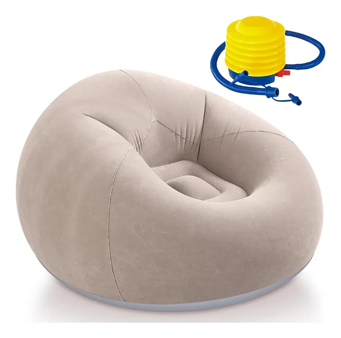 Cadeira inflável Combyeo, cadeira folhada aveludada, sofá confortável com bomba, fácil de inflar, sofá inflável ergonômico portátil, sofás preguiçosos, acampamentos ao ar livre, festivais de...