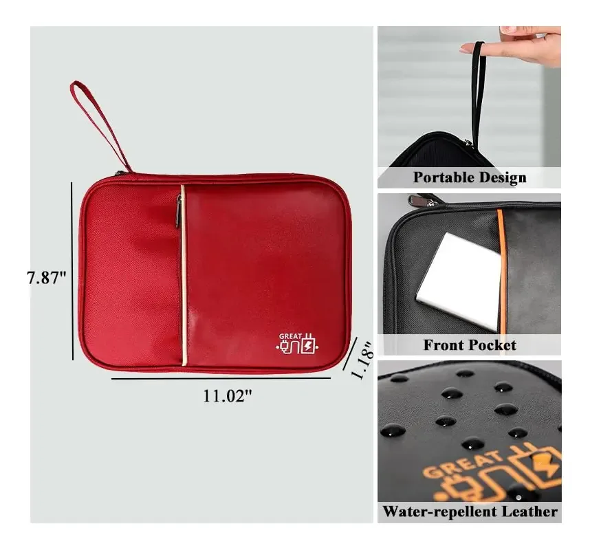 Bolsa organizadora de cabos OEIPSMK vermelho