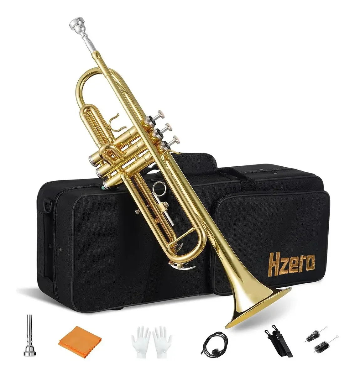 Trompete de latão Bb Stainless Steel Piston Hzero Suit