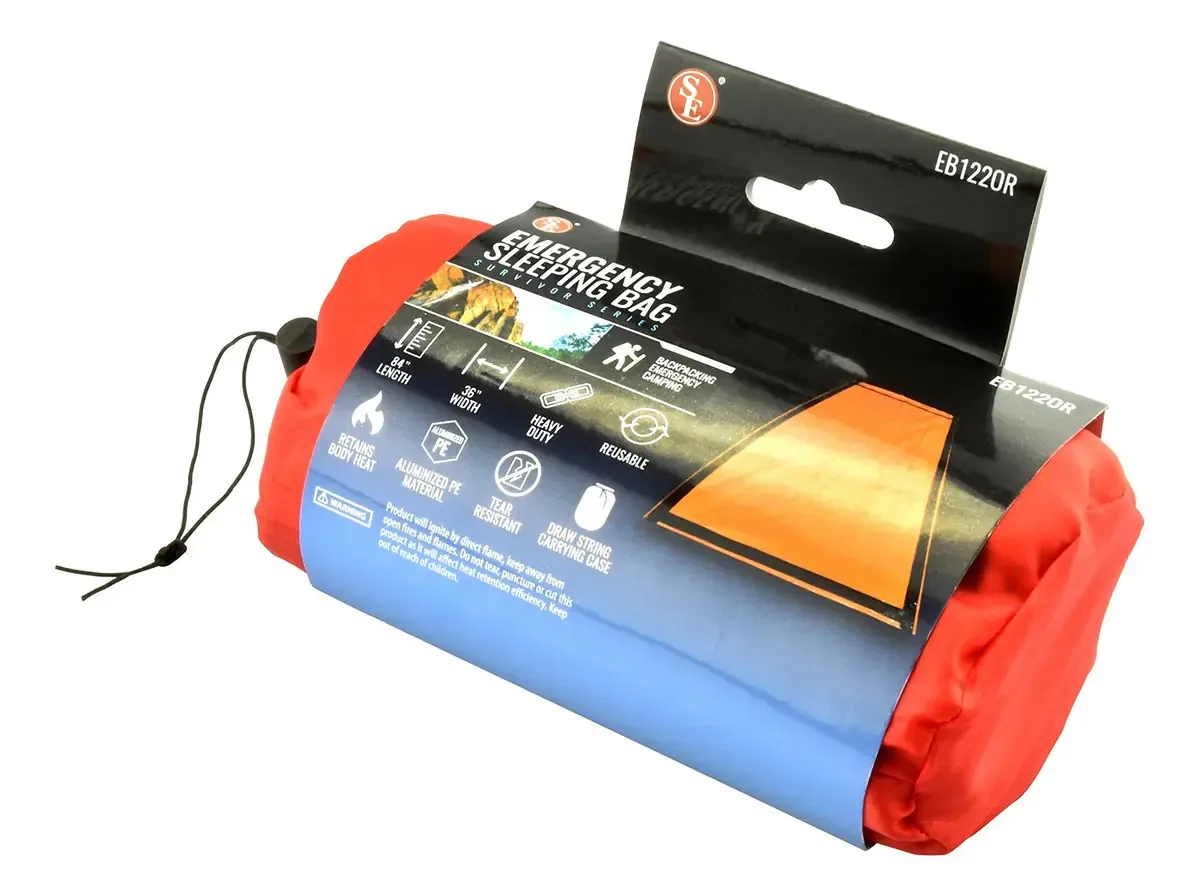 Saco de Dormir de Emergência Pesado Laranja Se Eb122or