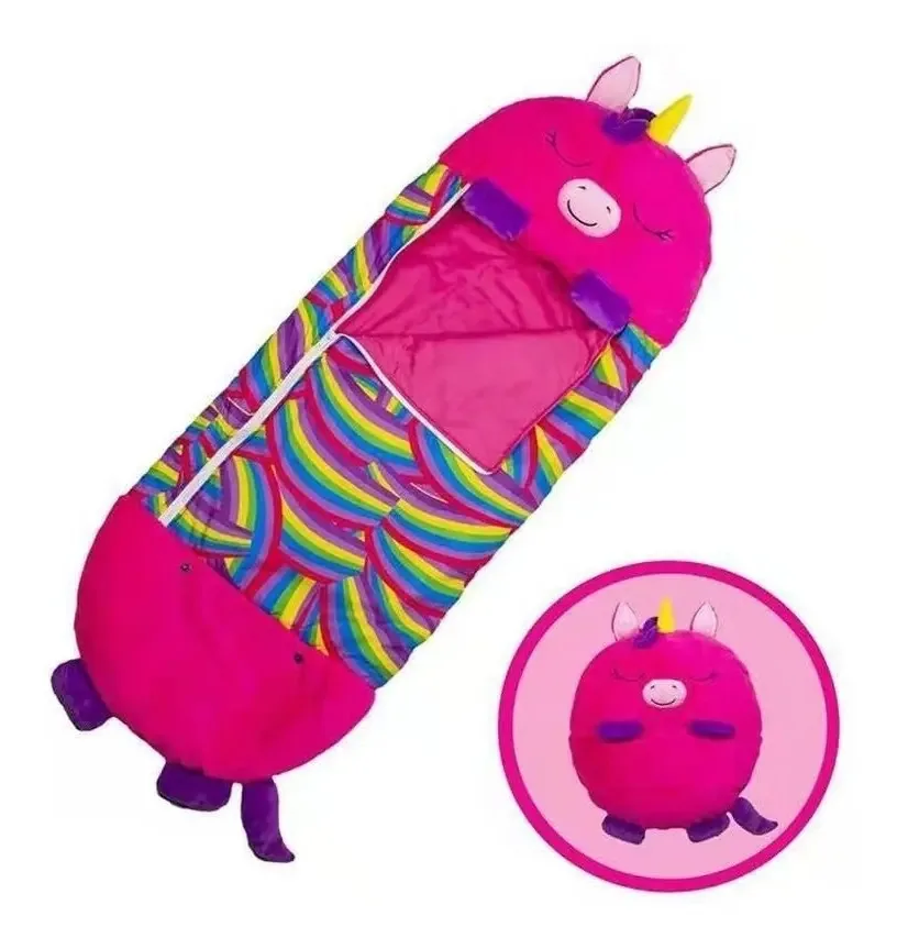 Bolsa De Dormir Para Crianças Felizes Com Unicórnio Vermelho