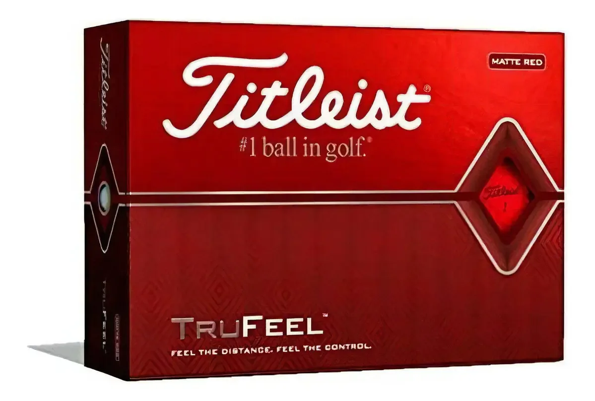 Bolas de golfe vermelhas matte Titleist Trufeel - uma dúzia