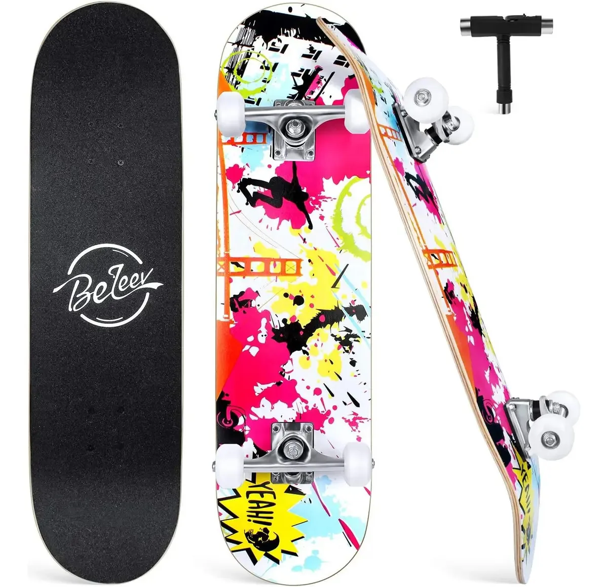 Skates para iniciantes Beleev, skate completo de 31