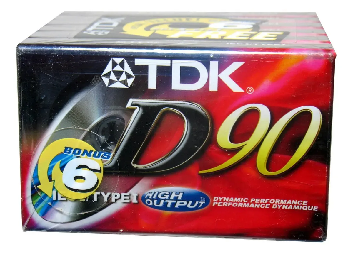 Fitas cassete brancas Tdk Superior Normal Bias D90 (pacote com 6)