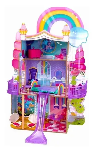 Casa de bonecas Kidkraft com princesas e unicórnios para meninas
