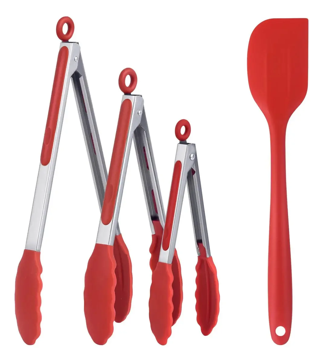 Pinças de cozinha para cozinhar, pinças de silicone com bloco