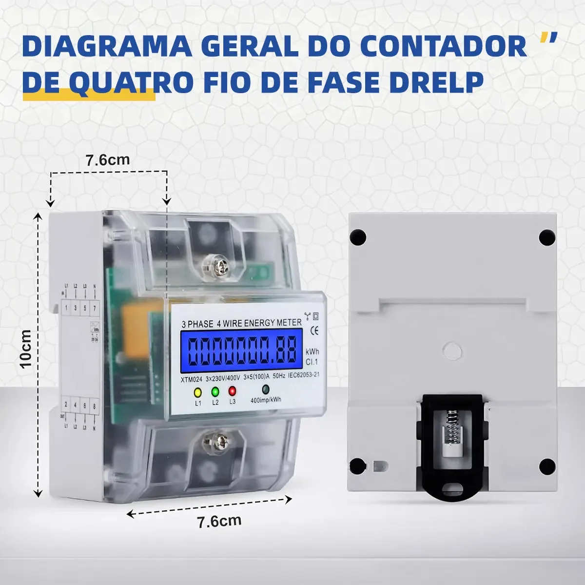 Medidores De Consumo Elétrico Medidores De Energia Elétrica Trifásico 4 Fios Trilho Din Relogio Digital Medidor De Energia Digital Medidor