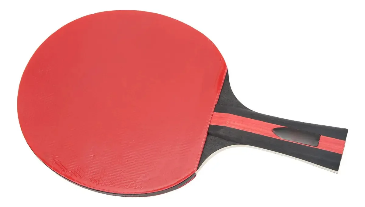Lbec Raquete de Tênis de Mesa, Raquetes de Tênis de Mesa de Dupla Face com Empunhadura de Borracha para Competição (vermelho)