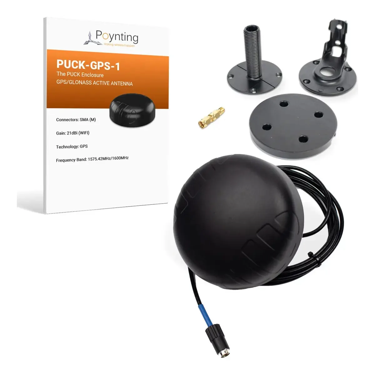 Antena ativa Poynting Gps-1 GPS/Glonass | 1575,42 Mh/1600
