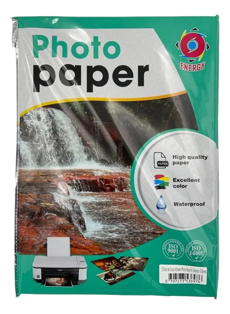 Papel adesivo brilhante 135 Grs A4 50 folhas