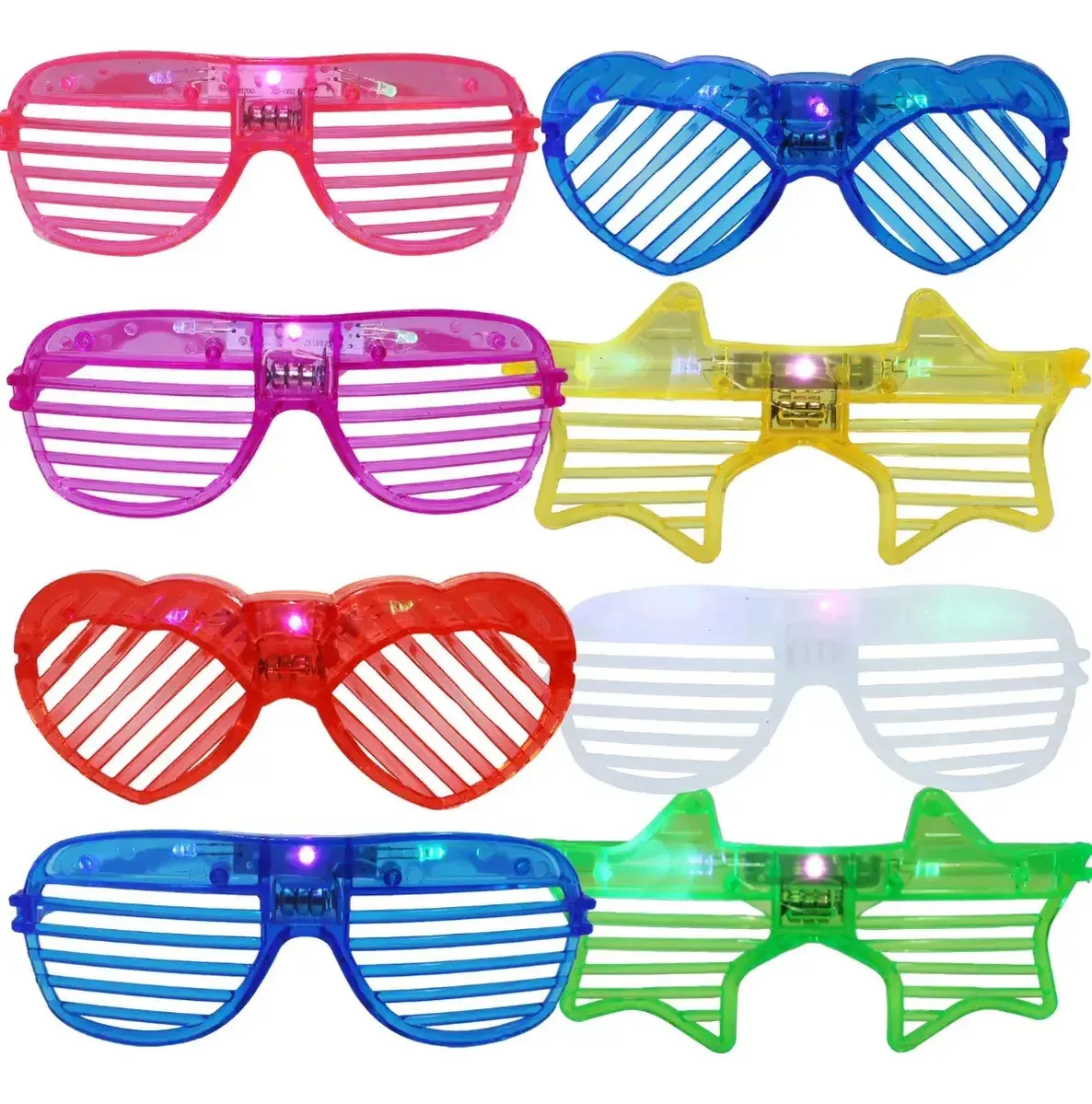 Lentes de festa Keyifa, 14 unidades de lentes de néon, óculos de 5 cores com luz LED, ideais para festas de aniversário, festas de Natal, adequadas para crianças e adultos.