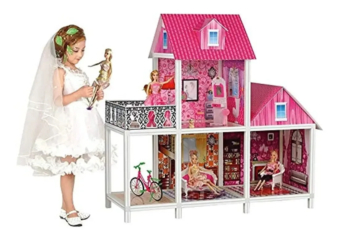 Bettina Doll House, plástico grande e papelão rígido