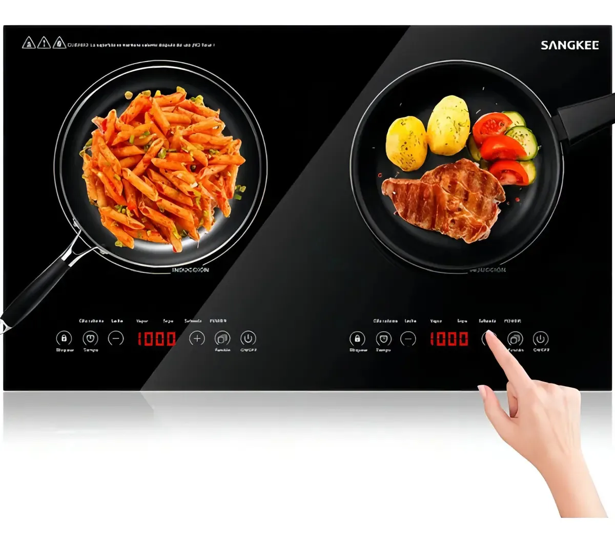 Fogão cooktop - Sangkee San-56 cor preto - 2 queimadores