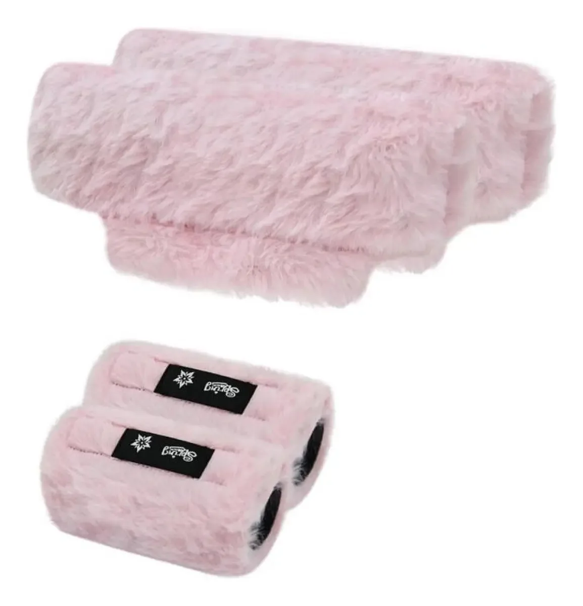 Muletas de pelúcia laváveis universais para axilas e mãos, 2 cores rosa claro