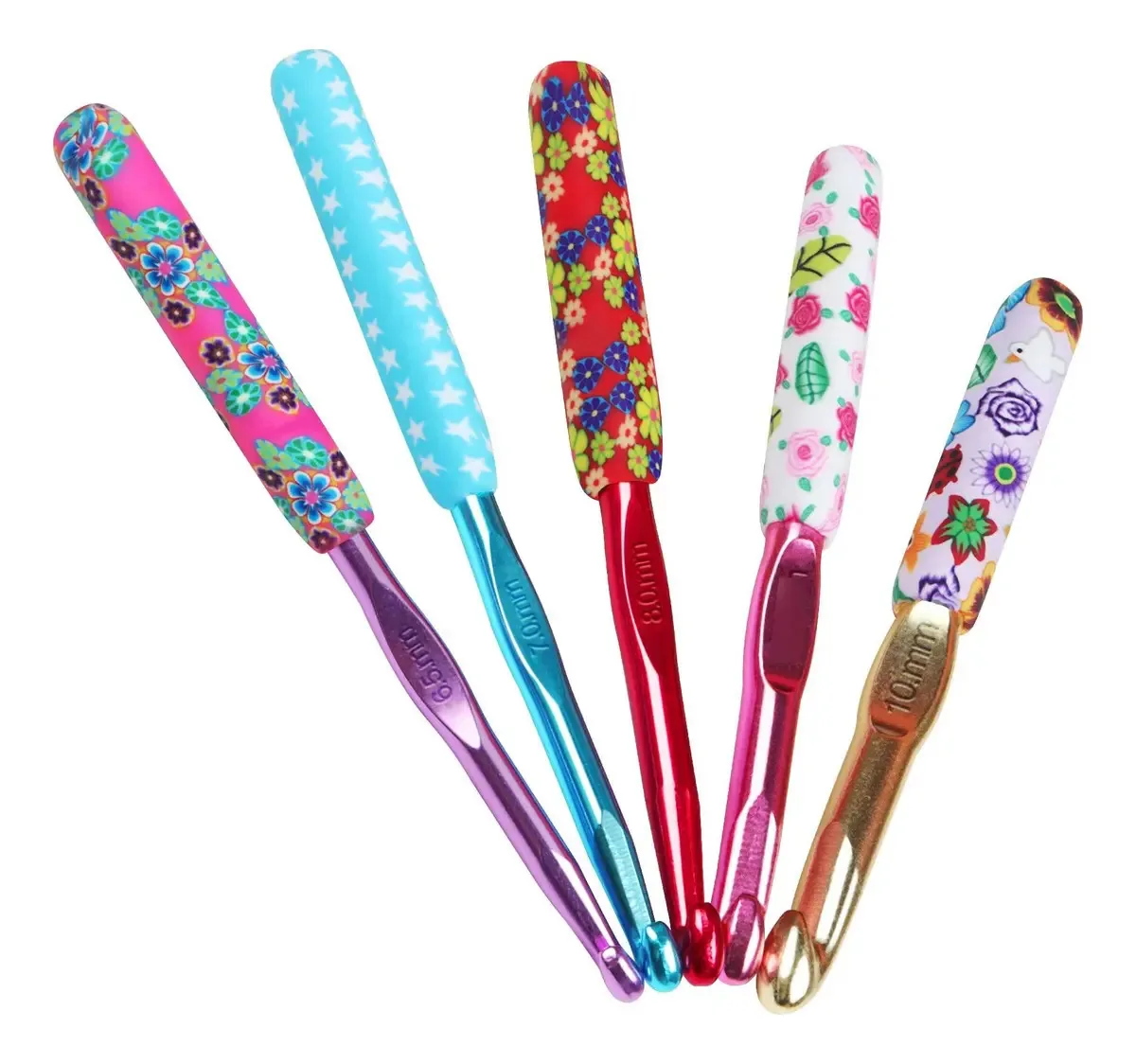 Agulhas de Crochê Quentes Grandes Multicoloridas Kit Grande