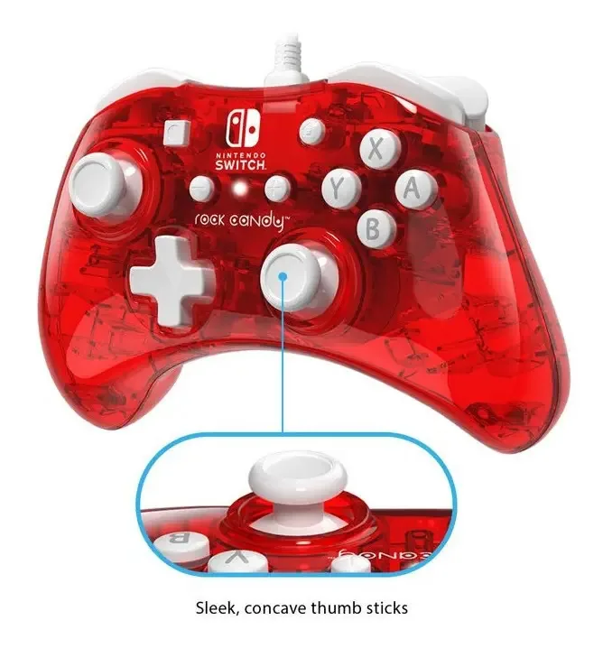 Controle com Fio PDP Rock Candy Vermelho para Nintendo Switch