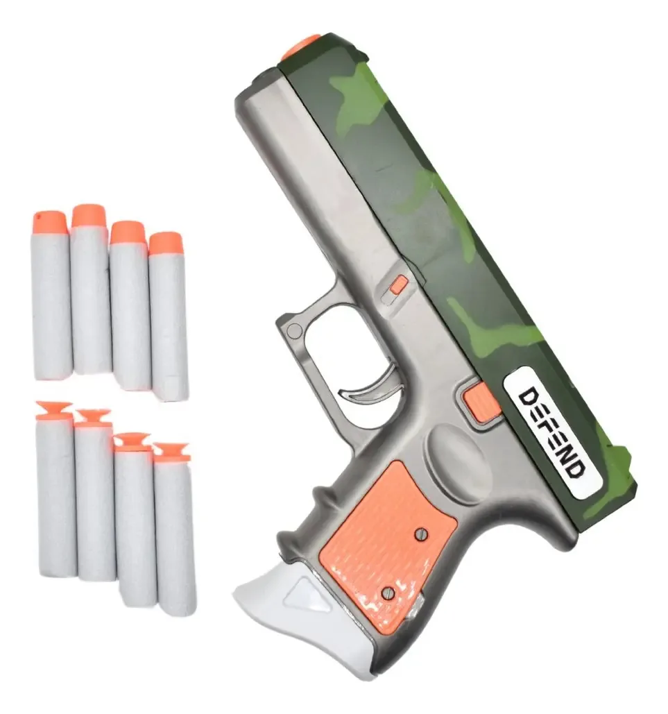 Pistola de brinquedo infantil Glock com lançadores de espuma verde
