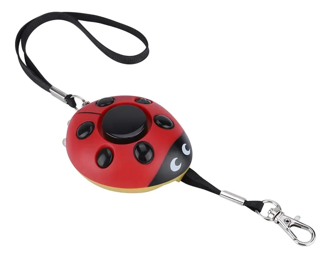 Alarme pessoal com luz de pulso Proteção pessoal Defense Beetle Alarm 130db Som de alarme de alto decibéis Chaveiro de alarme de emergência portátil com luz LED