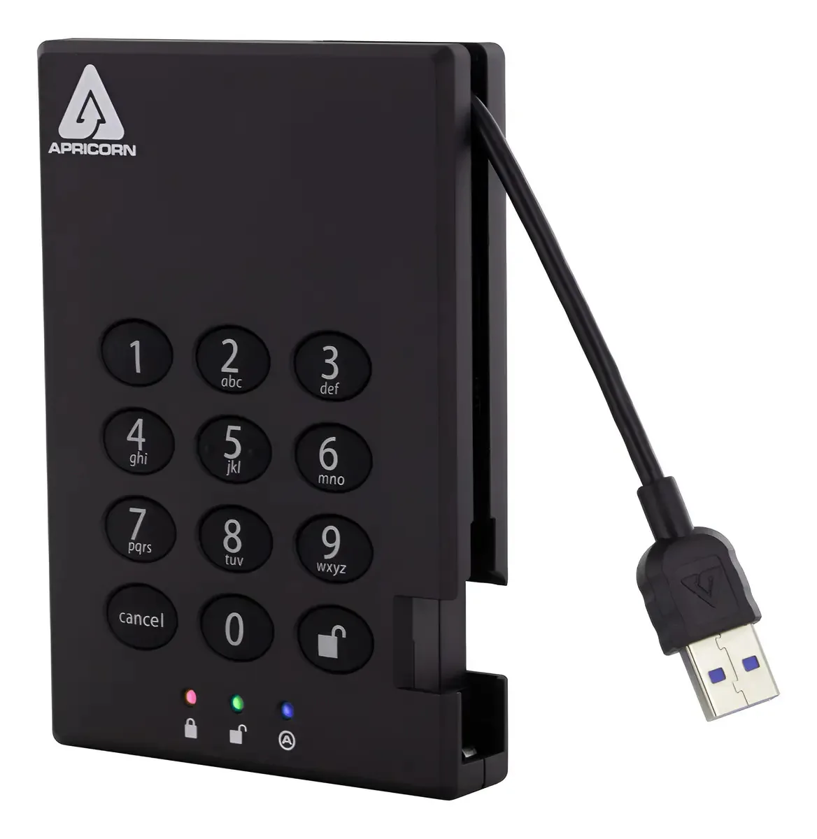 Criptografia de unidade portátil Apricorn 4tb Aegis Padlock Usb 3.0 Ssd