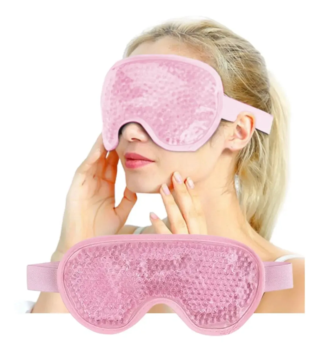 Máscara de dormir de gelo/olhos escuros/máscara de olhos rosa