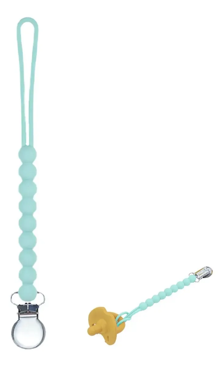 Clipe de chupeta Sritob, porta-chupeta macio para bebês com cordão de silicone, itens essenciais para meninos e meninas, a maioria dos estilos de chupeta, brinquedos para dentição de bebês