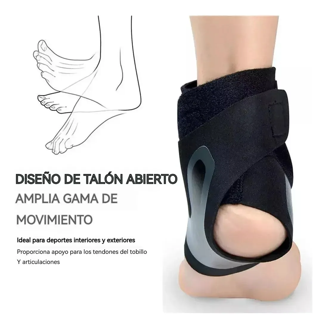 Par de bandagens elásticas anti-entorse de tornozelo cor XL/26-28 cm