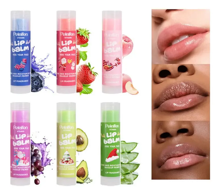 Kit com 6 Batons Labiais Sabor Frutado Hidratante