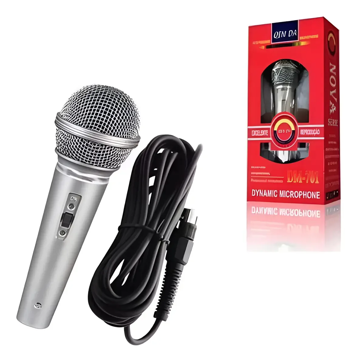 Microfone World Tech Microfone dinâmico cinza