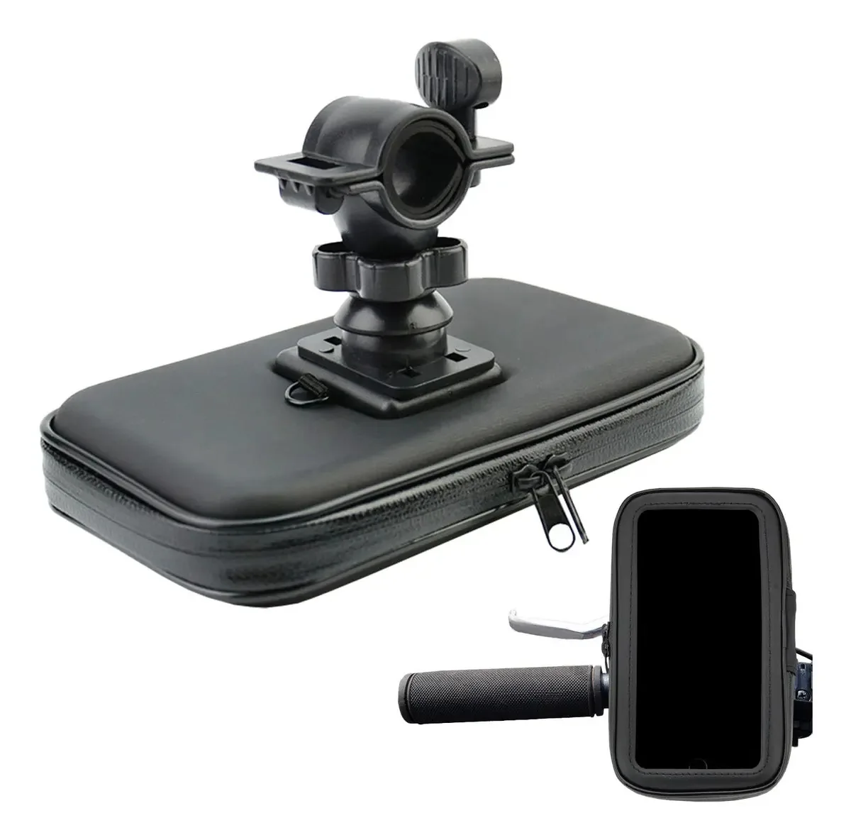 Dispra - Suporte Para Celular Montado No Guidão | Bolsa Impermeável Para Celular Com Suporte Para Celular | Suporte Giratório Para Celular De Motocicleta Com Bolsa Impermeável Para S