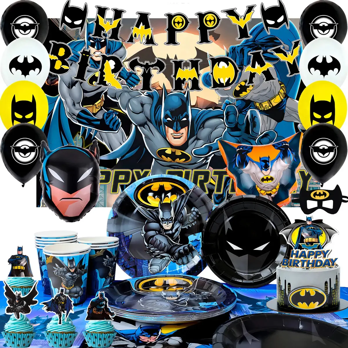Conjunto de decoração de festa de aniversário do Batman