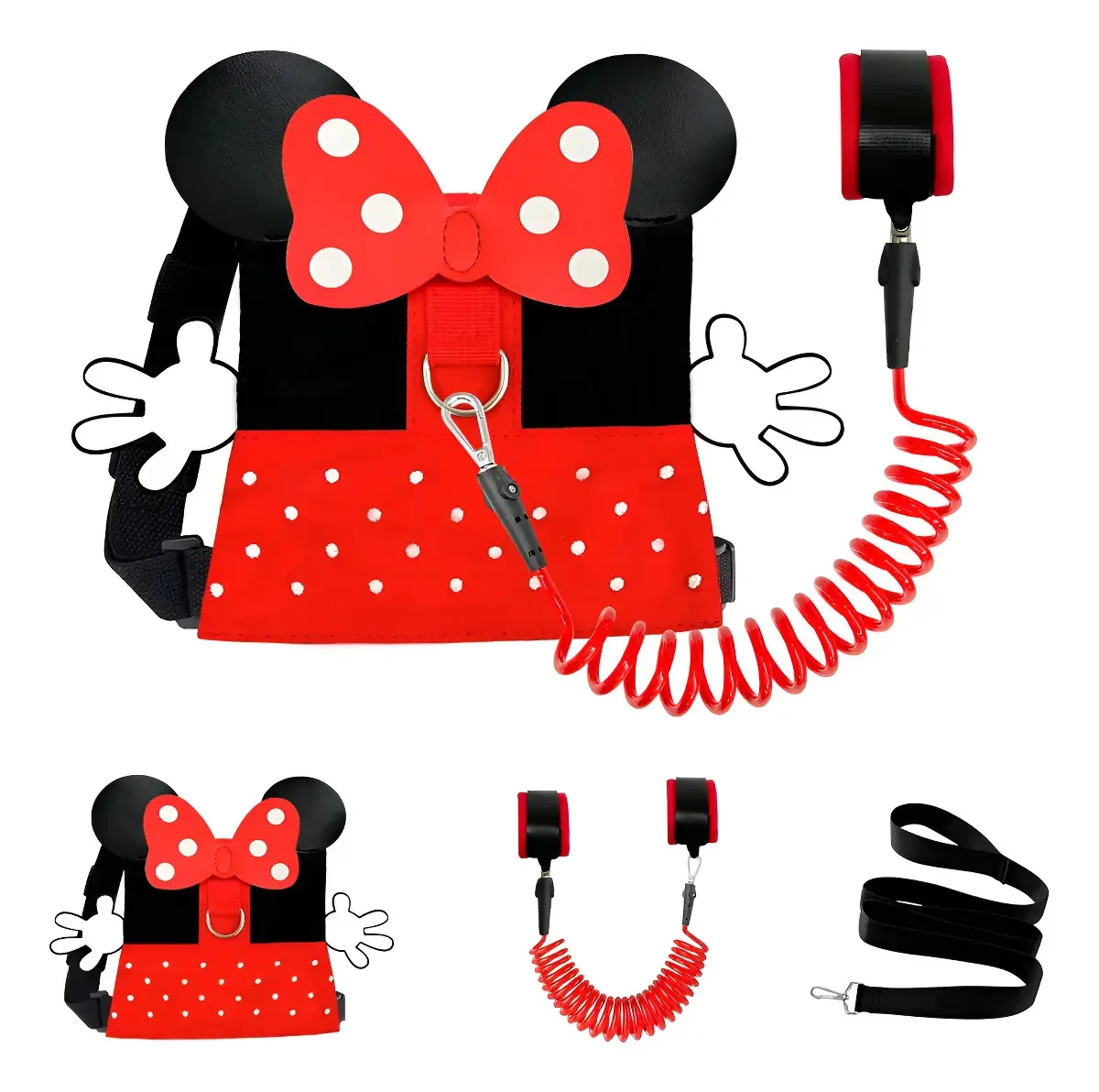 Conjunto De 3 Peças Com Alça Anti-perda E Tema Minnie Mouse