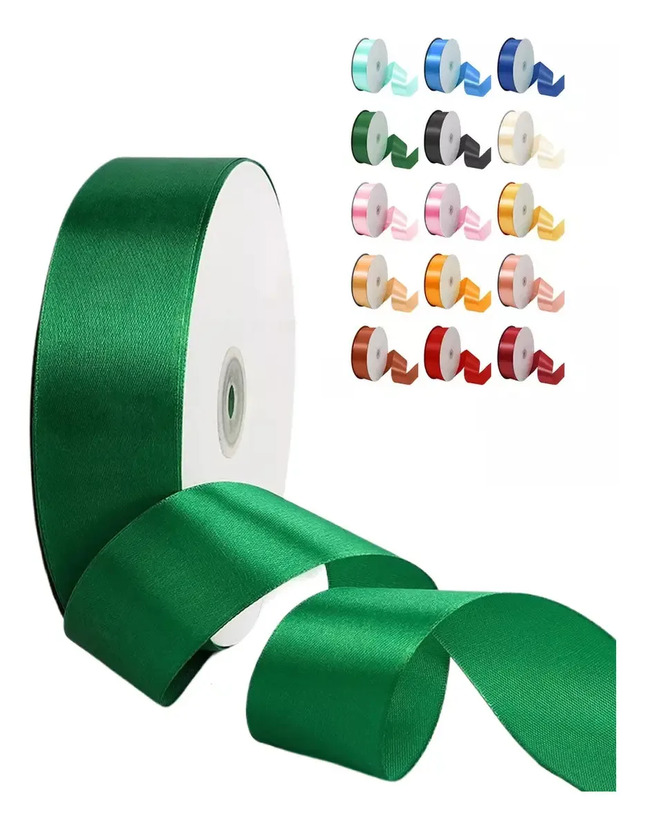Largura do rolo de fita de cetim 4 cm 91 metros, fita de cetim, fita de cetim, fita e rolo de fita para decoração, fita decorativa ideal para festas, casamentos, aniversários e Natal. Verde escuro