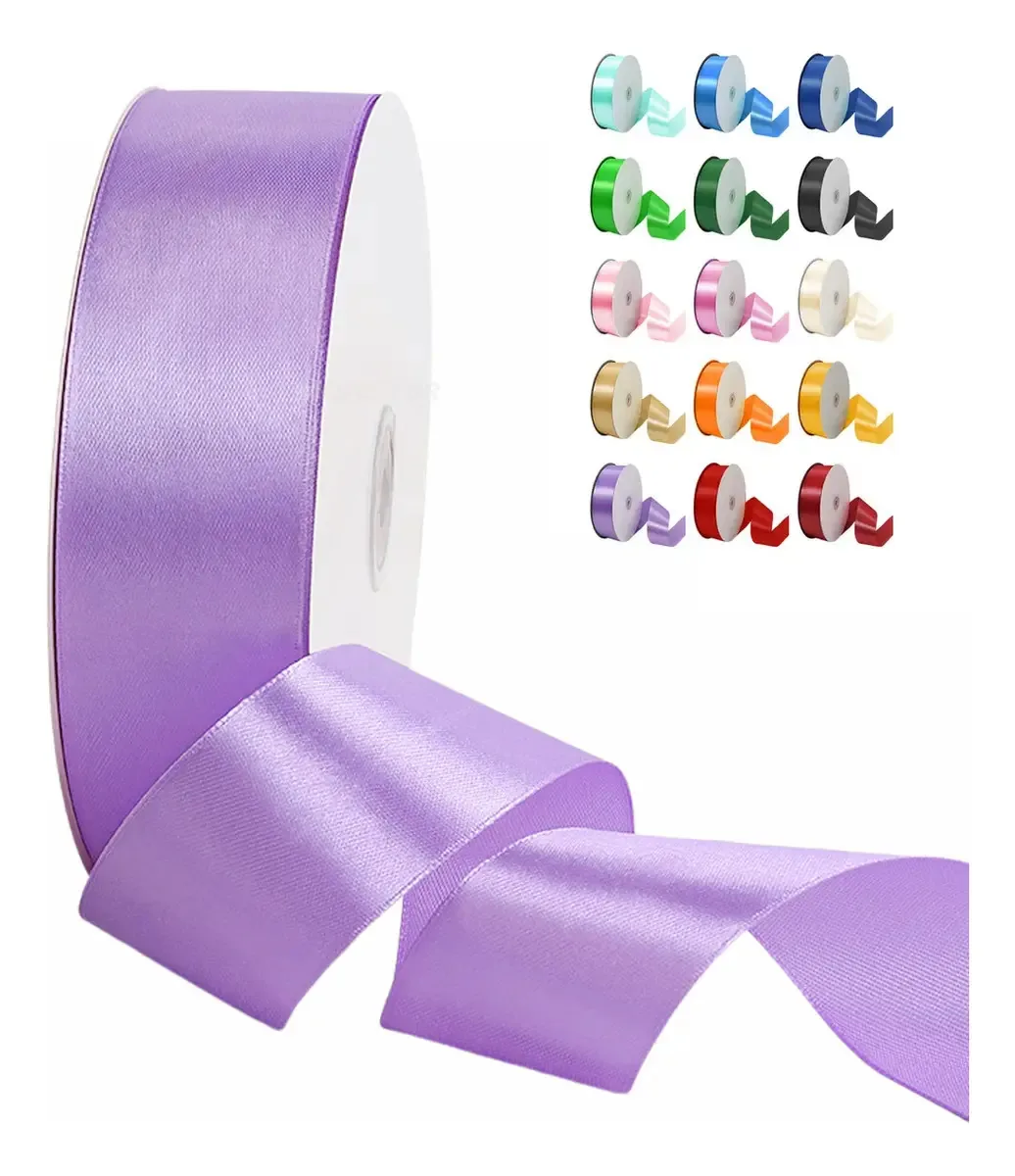 Largura do rolo de fita de cetim 4 cm 91 metros, fita de cetim, fita de cetim, fita e rolo de fita para decoração, fita decorativa ideal para festas, casamentos, aniversários e Natal. Roxo claro