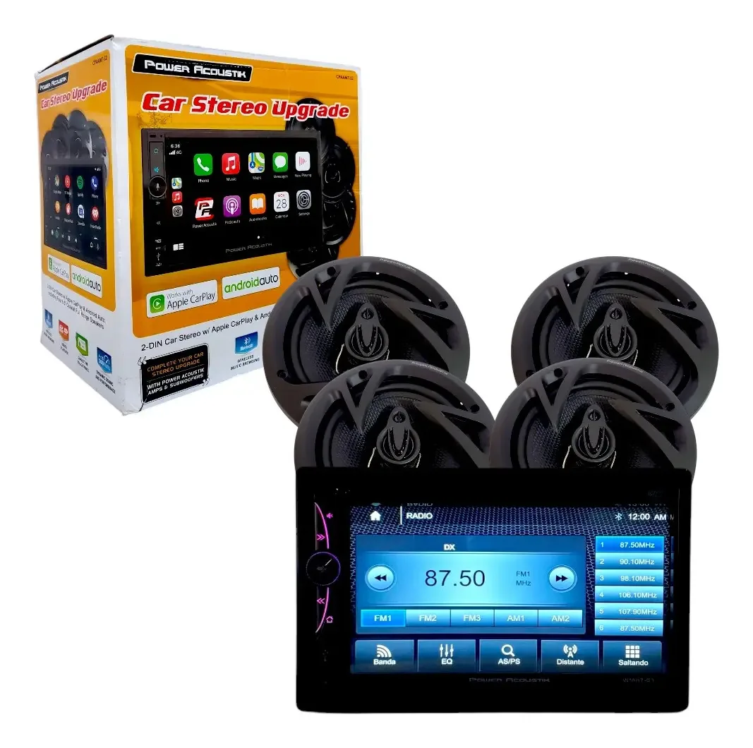 7 telas Bluetooth com 2 pares de alto-falantes Power Acoustik