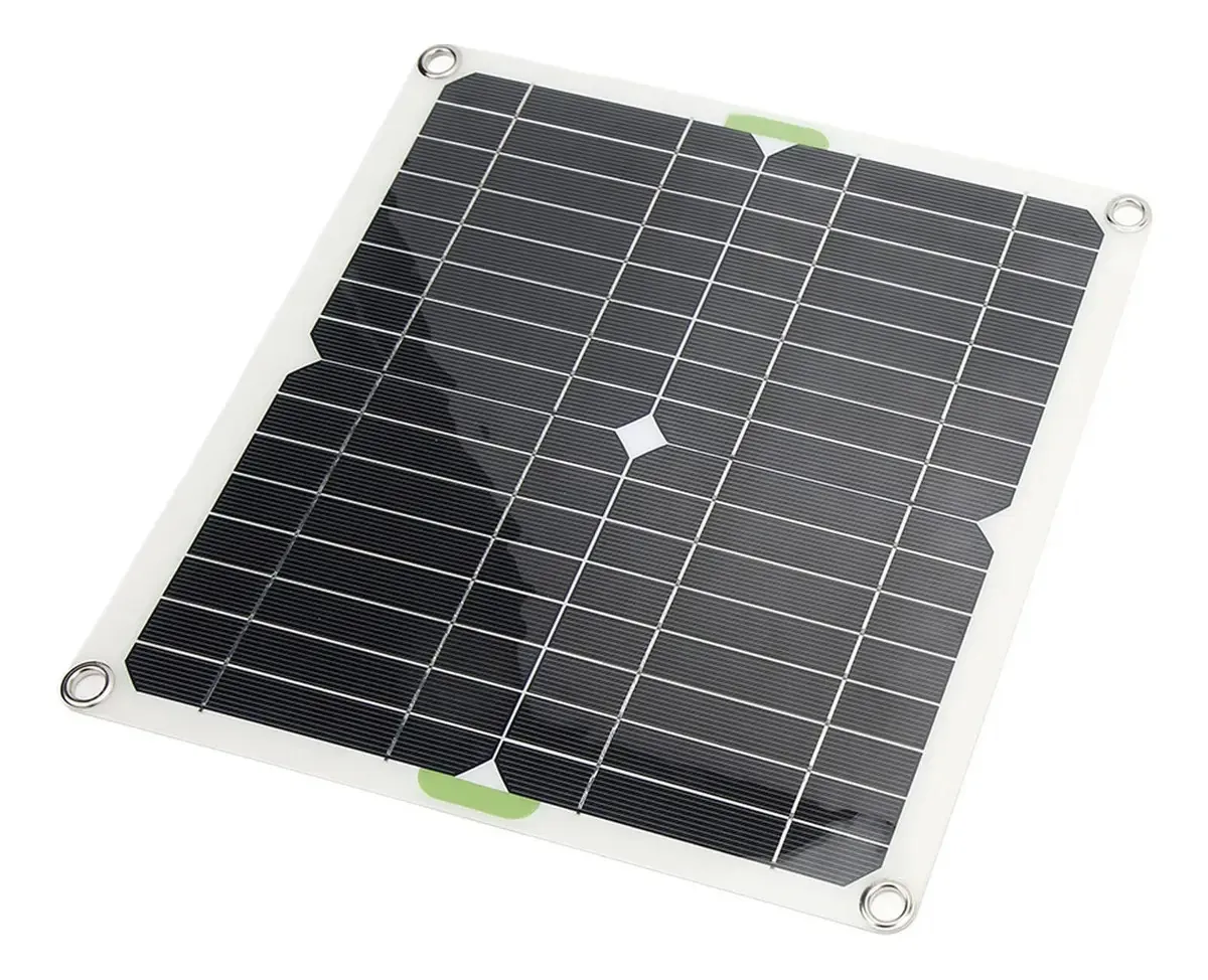 Luqeeg Kit de Painel Solar Portátil - 200w 12v Kit de Painel Solar Monocristalino, Carregador de Bateria Solar à Prova d'Água IP65 com Clipe de Bateria, Cabo de Isqueiro, Arnês USB 10 em 1