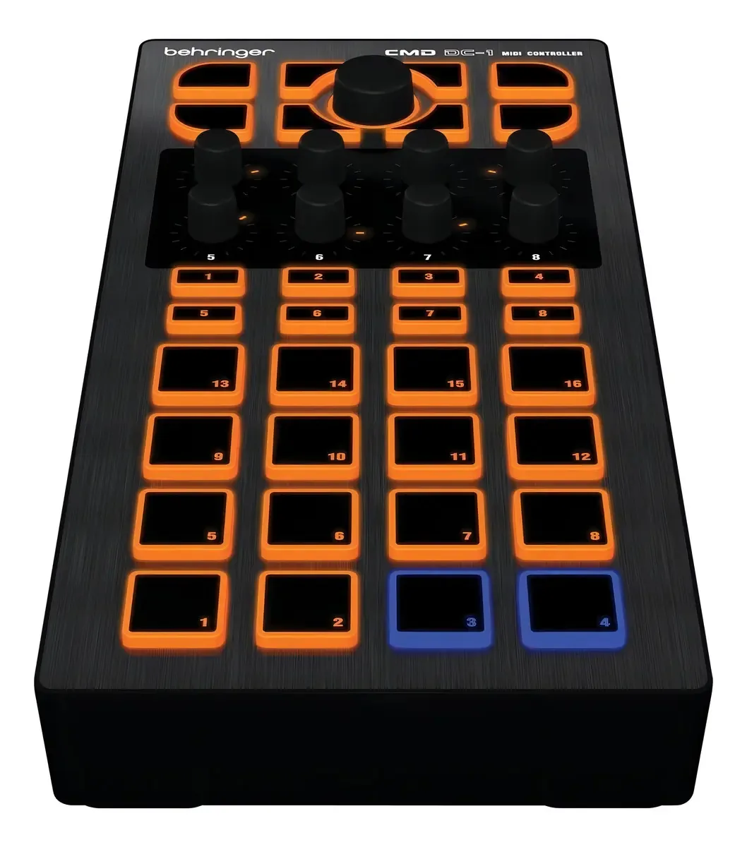 Controlador Behringer Cmd Dc-1 Midi Dj 16 almofadas Traktor Cup, cor preta
